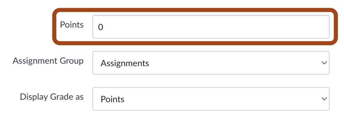 Add points in assignment settings